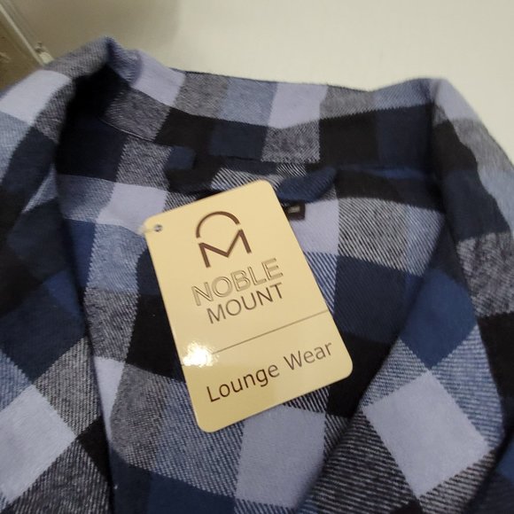 New Noble Mount Mens Cotton Woven Flannel Gingham Check Pajama Sleepwear Set M - Picture 3 of 9